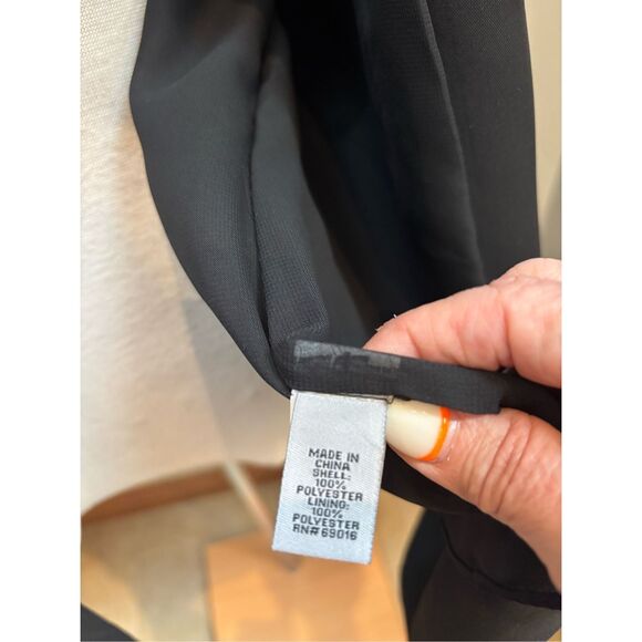 Ruff Hewn Grey XS long black tuxedo style vest with sheer hem insert EUC - Picture 6 of 6